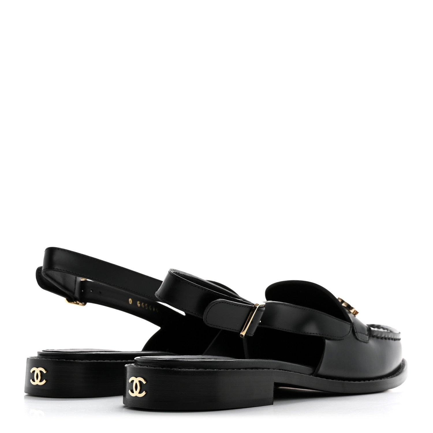 Chanel Calfskin Crystal Slingback Loafers 39 Black 5 of 10