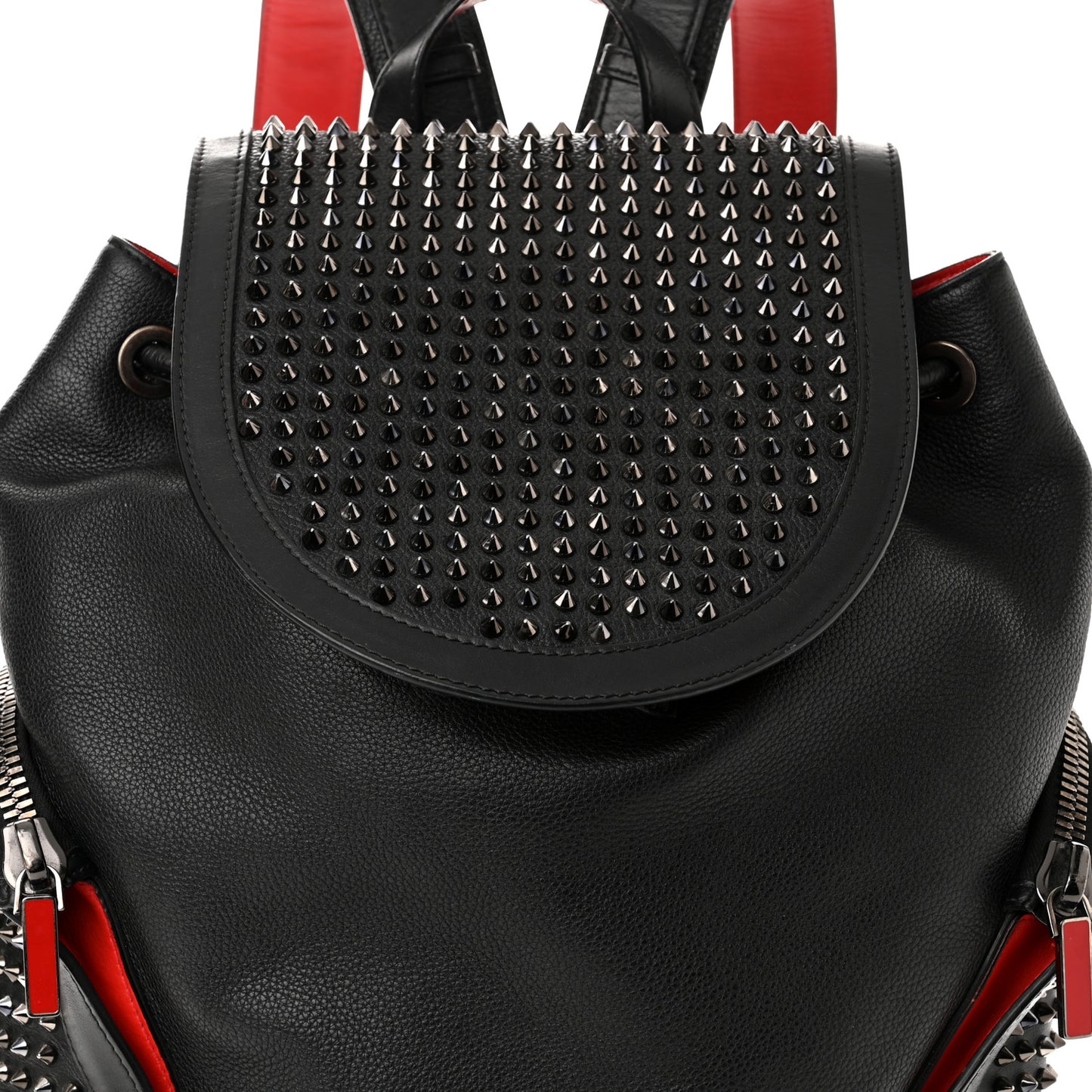 Calfskin Spiked Explorafunk Backpack Black