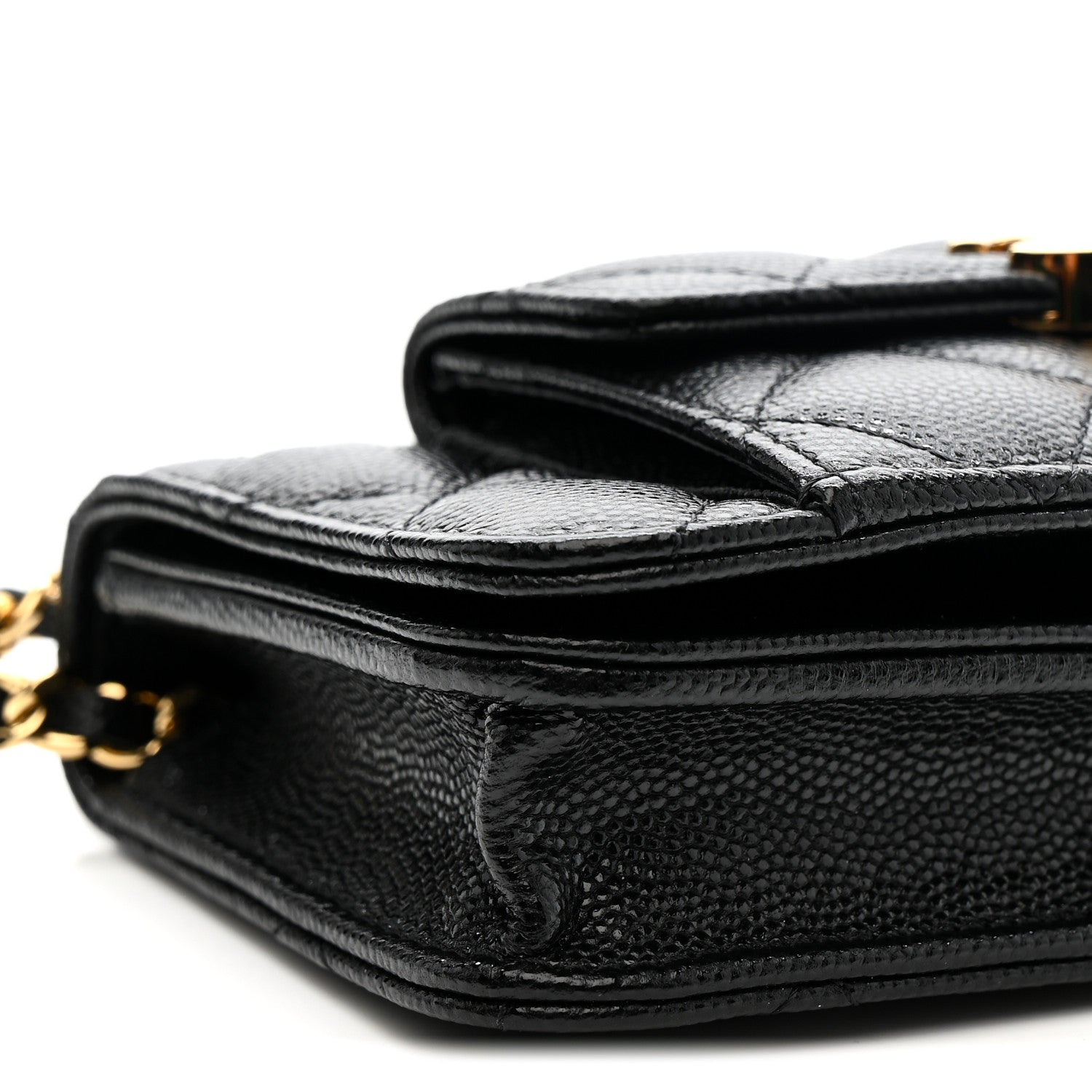 Chanel Caviar Quilted Pocket Twins Clutch With Chain Black 11 of 12