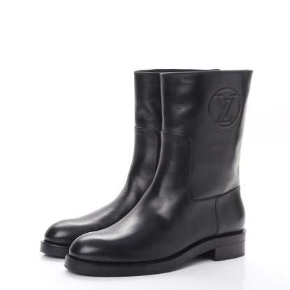 Louis Vuitton Calfskin Overdrive Flat Half Boots 39 Black 3 of 9