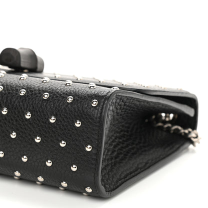 Gucci Calfskin Studded Medium Miss Bamboo Shoulder Bag Black 9 of 11