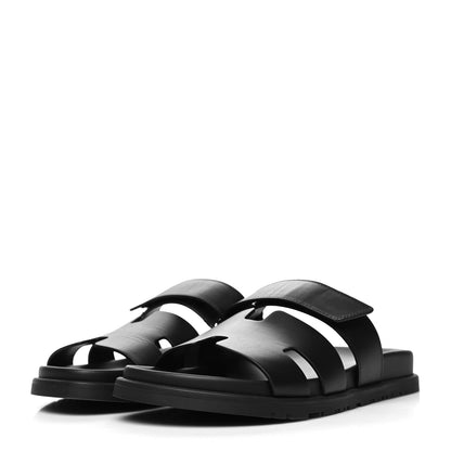 Hermes Calfskin Womens Chypre Sandals 39 Black 3 of 9