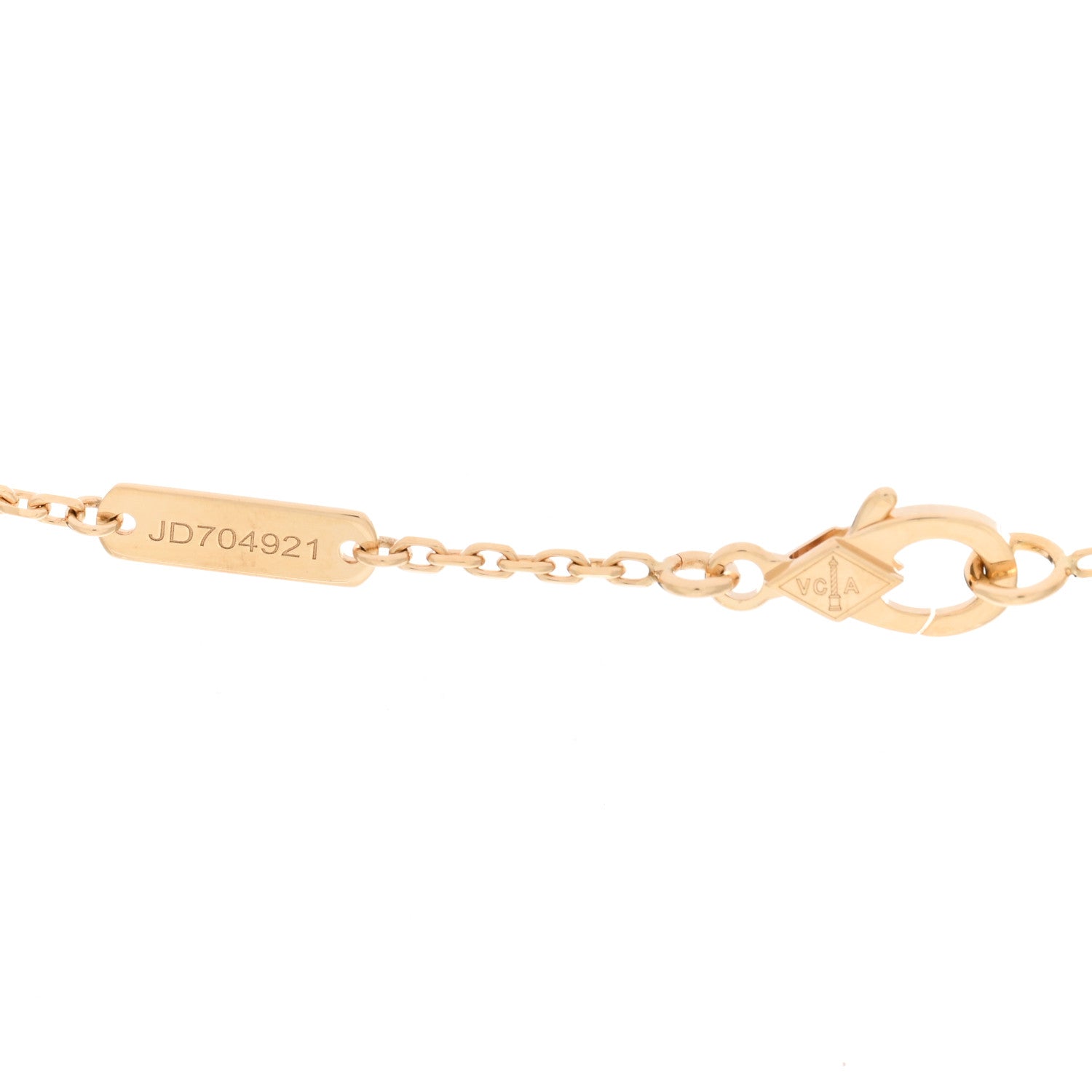 Van Cleef & Arpels 18K Yellow Gold Guilloche Vintage Alhambra Pendant Necklace 4 of 5
