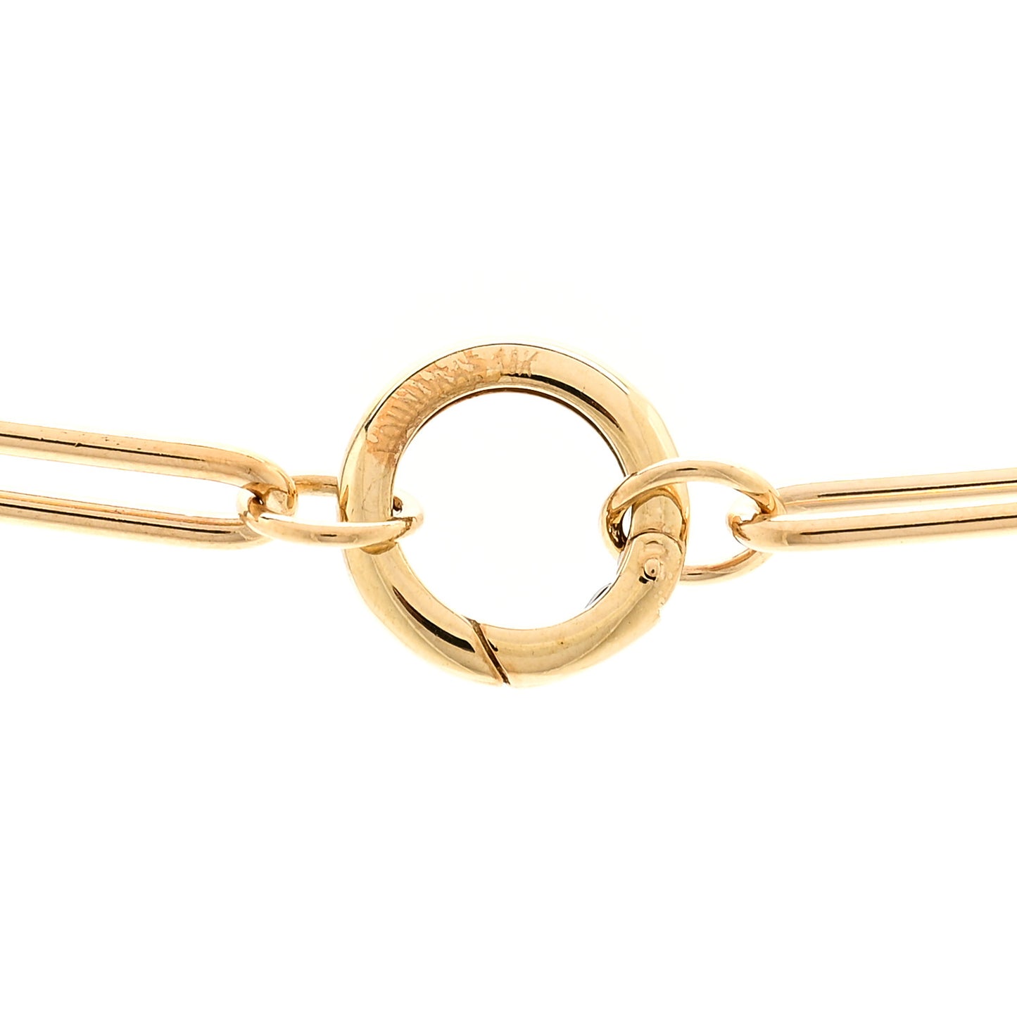 18K Yellow Gold Classic Fob Open Clip Chain Necklace