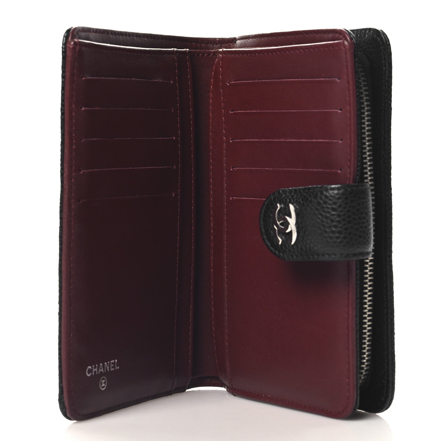Chanel Caviar Quilted CC French Wallet Black 5 of 9