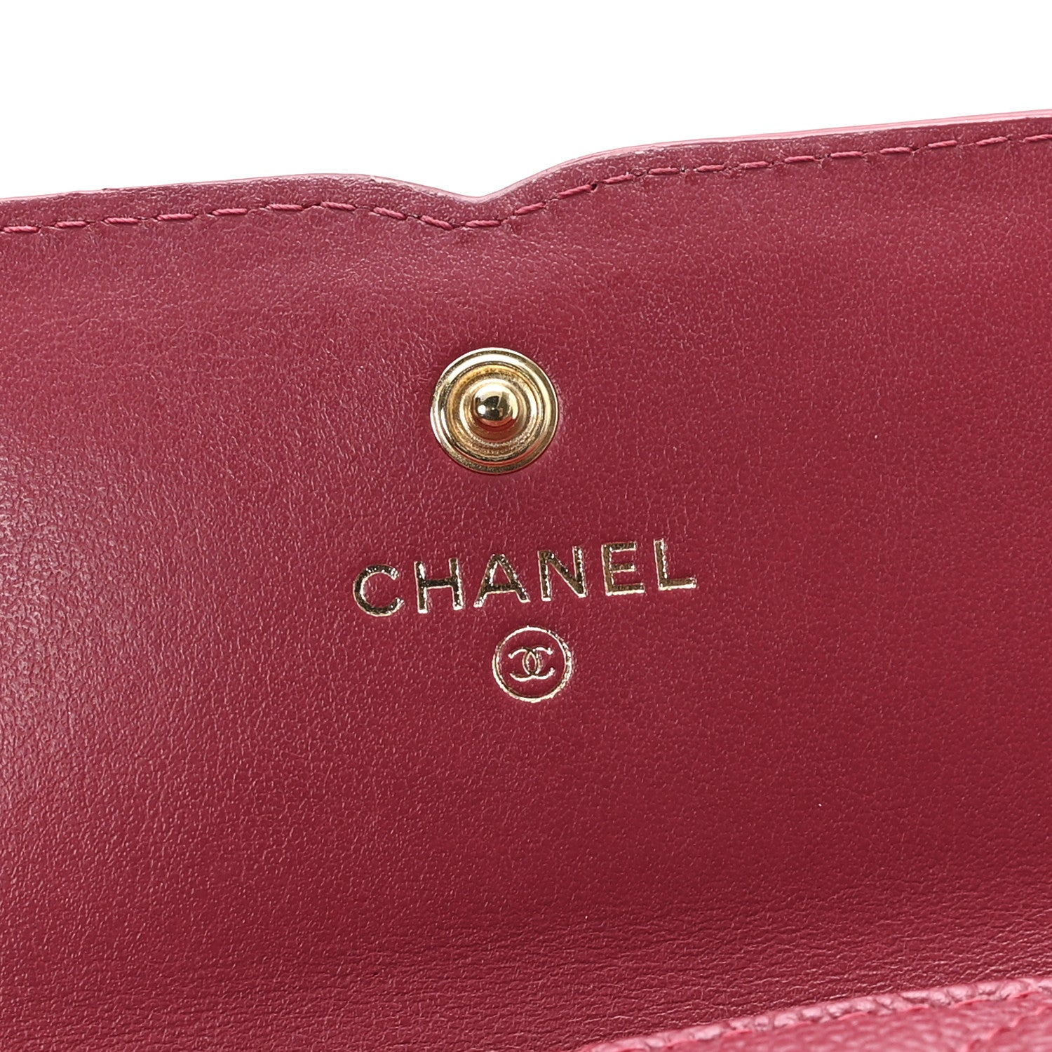 Chanel Caviar Quilted Large Filigree Gusset Flap Wallet Dark Pink 6 of 9