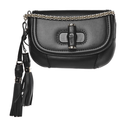Gucci Calfskin Miss Bamboo Shoulder Bag Black 2 of 7