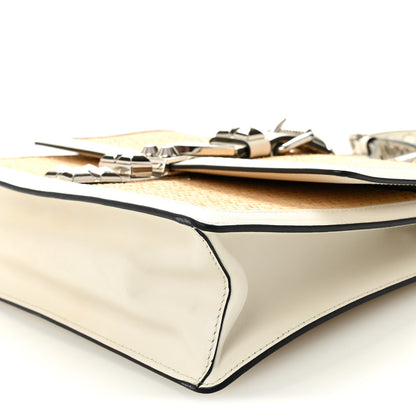 Prada Straw Studded Small Elektra Shoulder Bag White 10 of 11