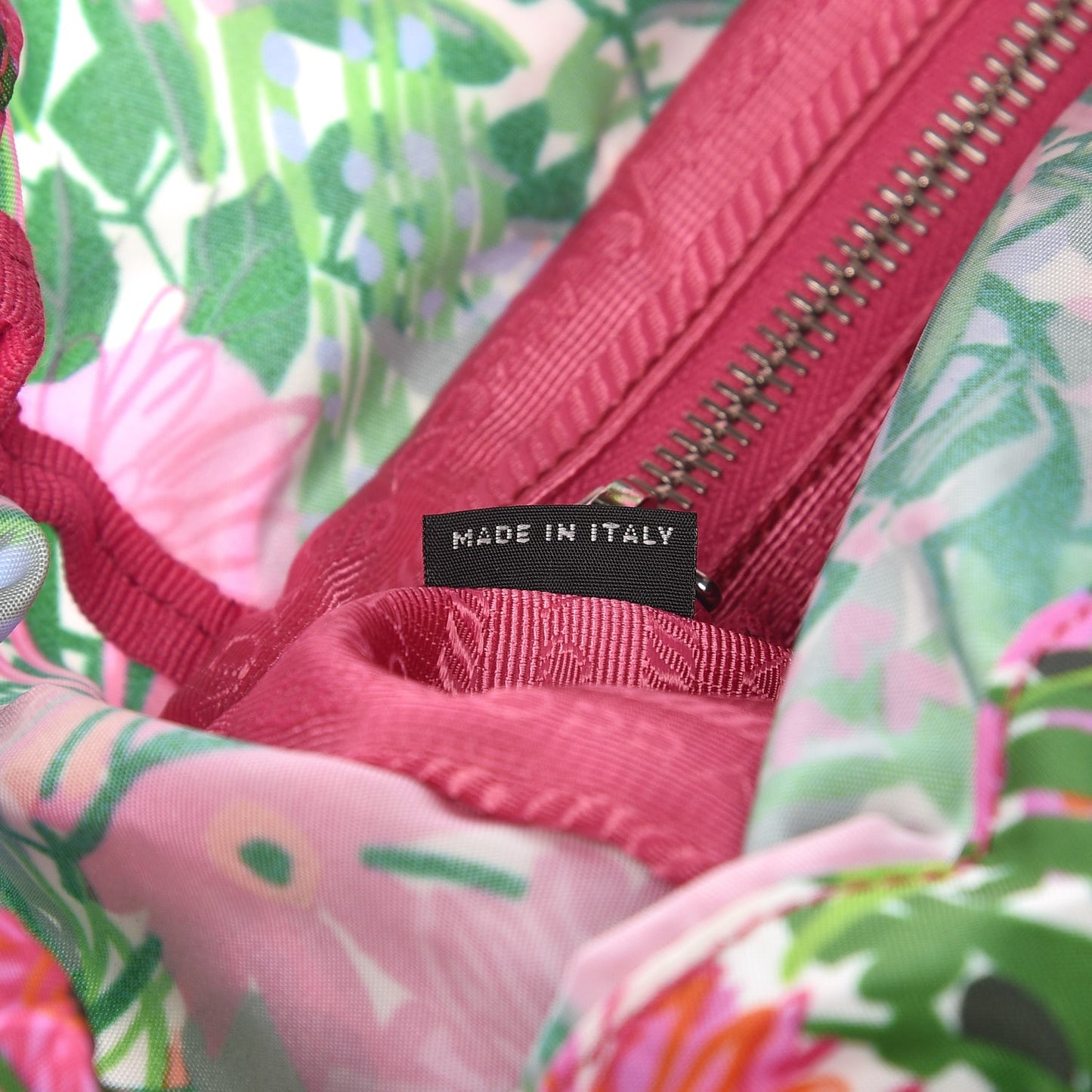Nylon Floral Print Single Buckle Backpack Pink