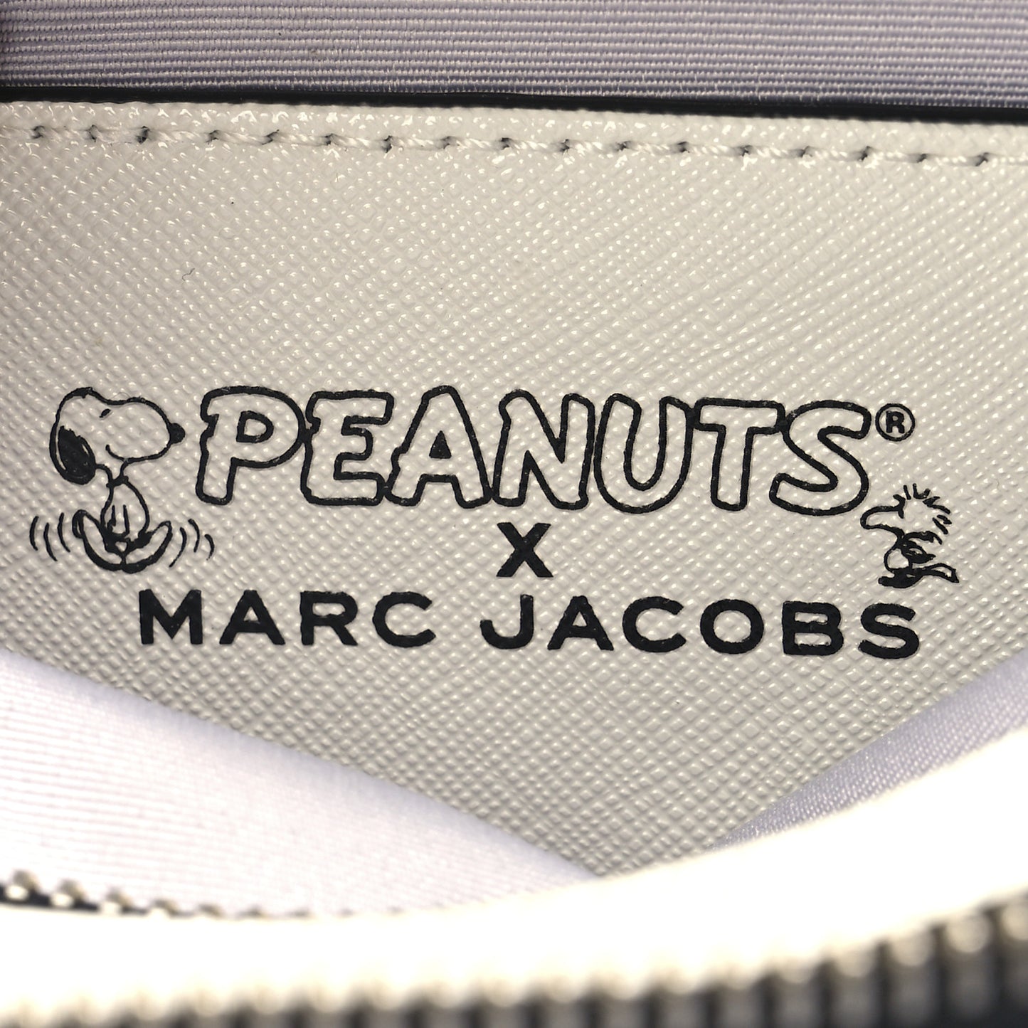 X Peanuts Saffiano Small Snoopy Snapshot Camera Bag White Black