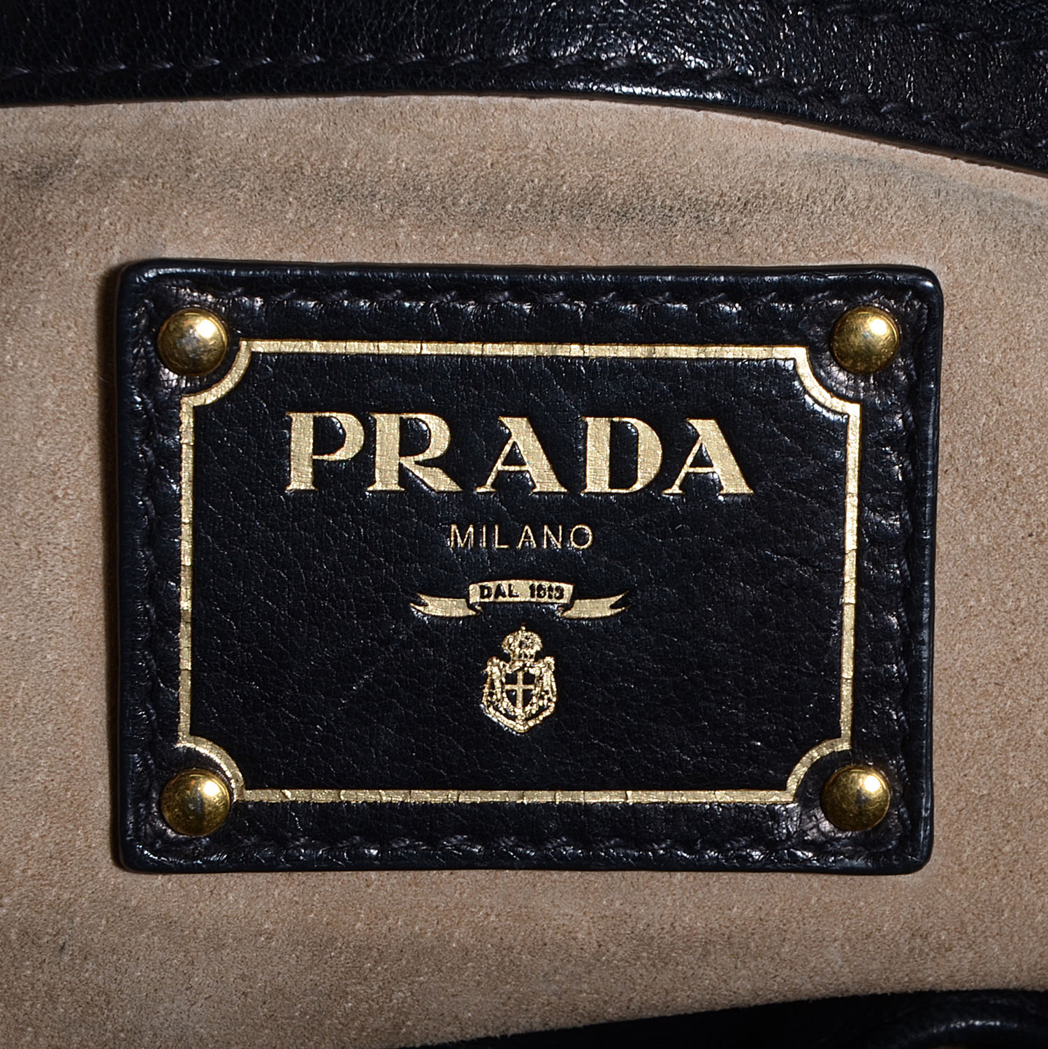 Prada Cervo Shine Dome Satchel Black 8 of 10