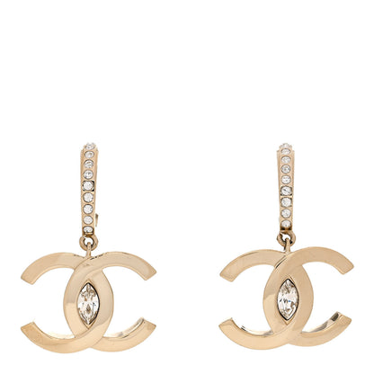Chanel Crystal CC Drop Earrings Gold 1 of 5