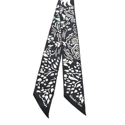 Hermes Silk Isola Di Primavera Doll Twilly Black Vert Rose 2 of 3