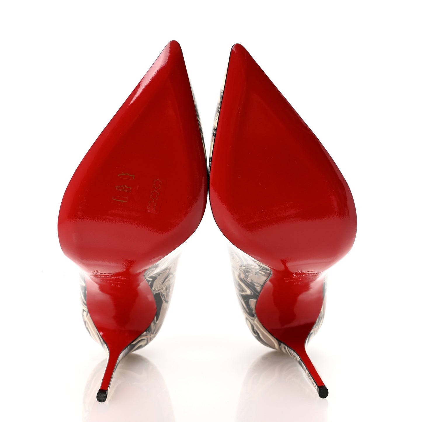 Patent Marble Swirl Pigalle Follies 100 Pumps 40 White