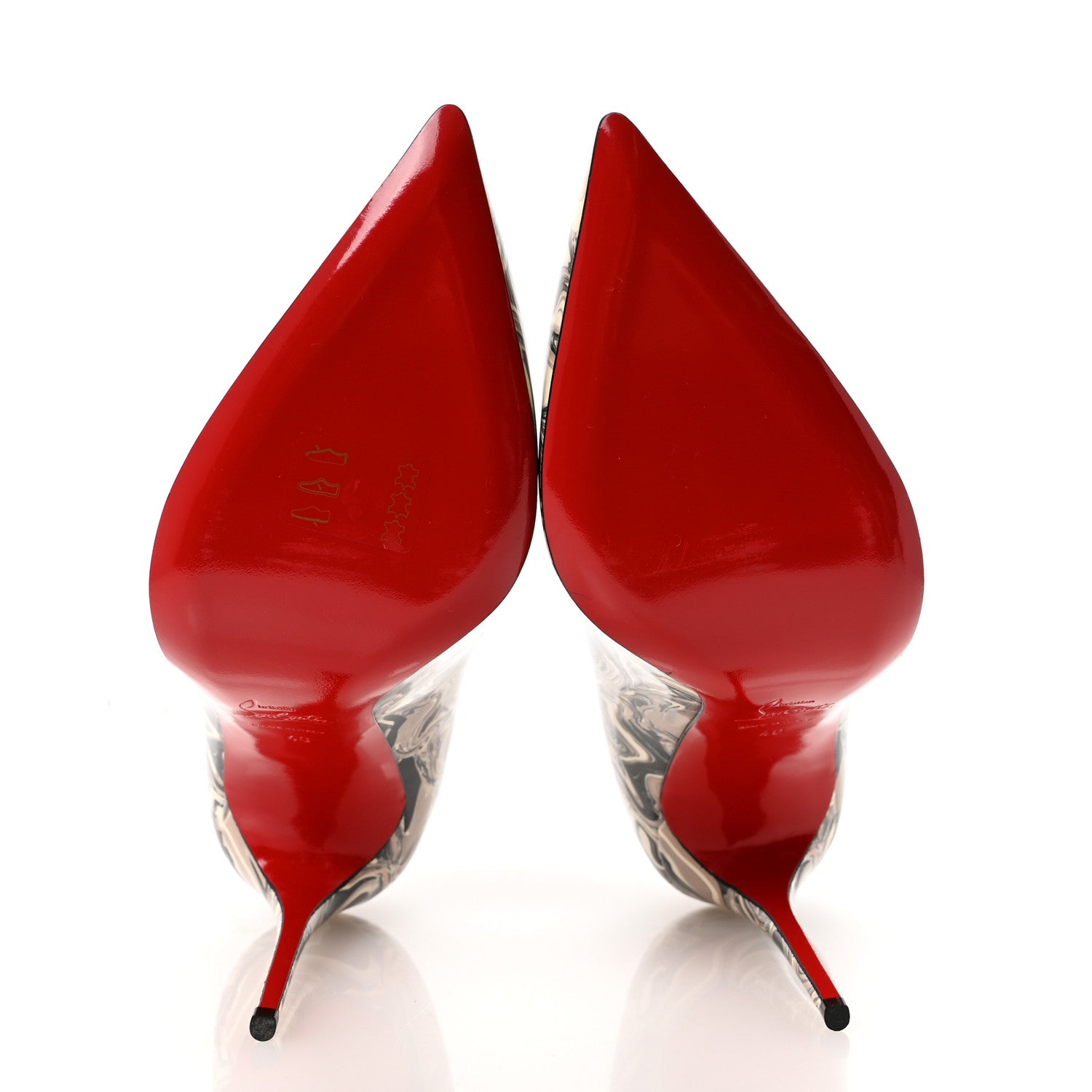 Christian Louboutin Patent Marble Swirl Pigalle Follies 100 Pumps 40 White 6 of 8