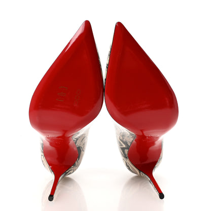 Christian Louboutin Patent Marble Swirl Pigalle Follies 100 Pumps 40 White 6 of 8