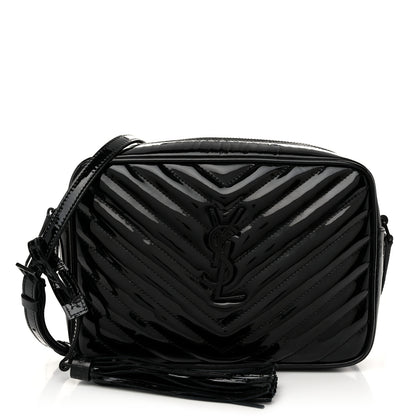 Saint Laurent Patent Calfskin Matelasse Monogram Lou Camera Bag Black 1 of 10