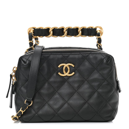 Chanel Calfskin Quilted Mini Bowling Bag Black 1 of 11