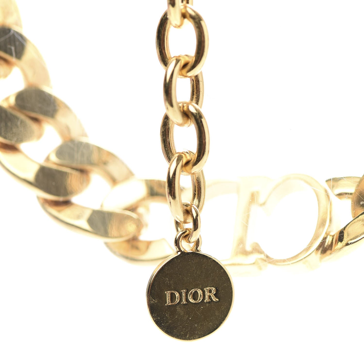 Christian Dior Metal Danseuse Etoile Chain Choker Necklace Gold 5 of 7