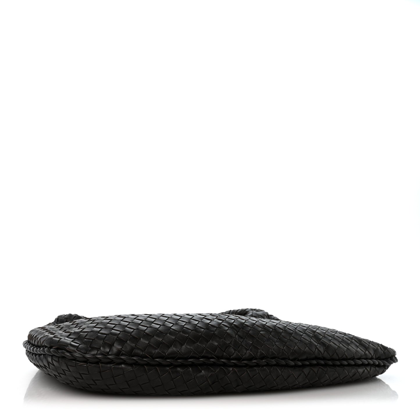 Nappa Intrecciato Large Belly Veneta Hobo Ebano