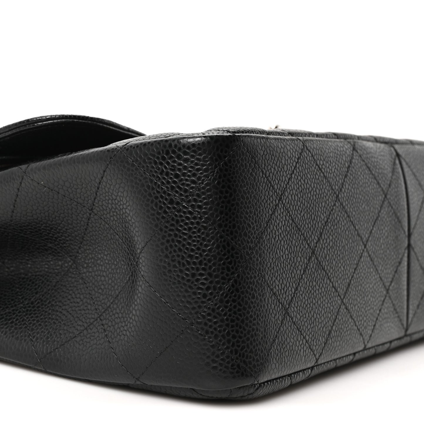 Caviar Quilted Jumbo Double Flap Black