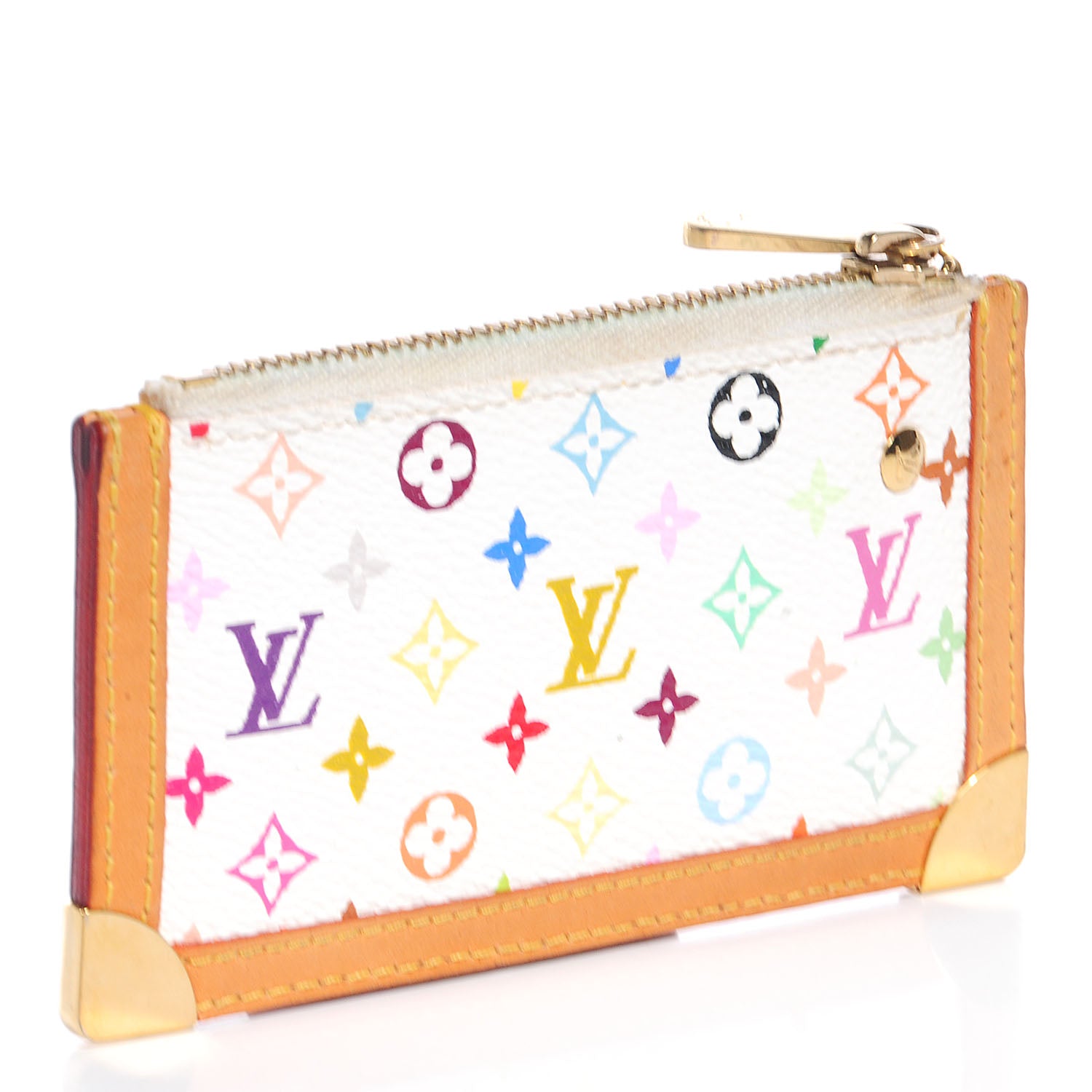 Louis Vuitton Monogram Multicolor Key Pouch White 3 of 7