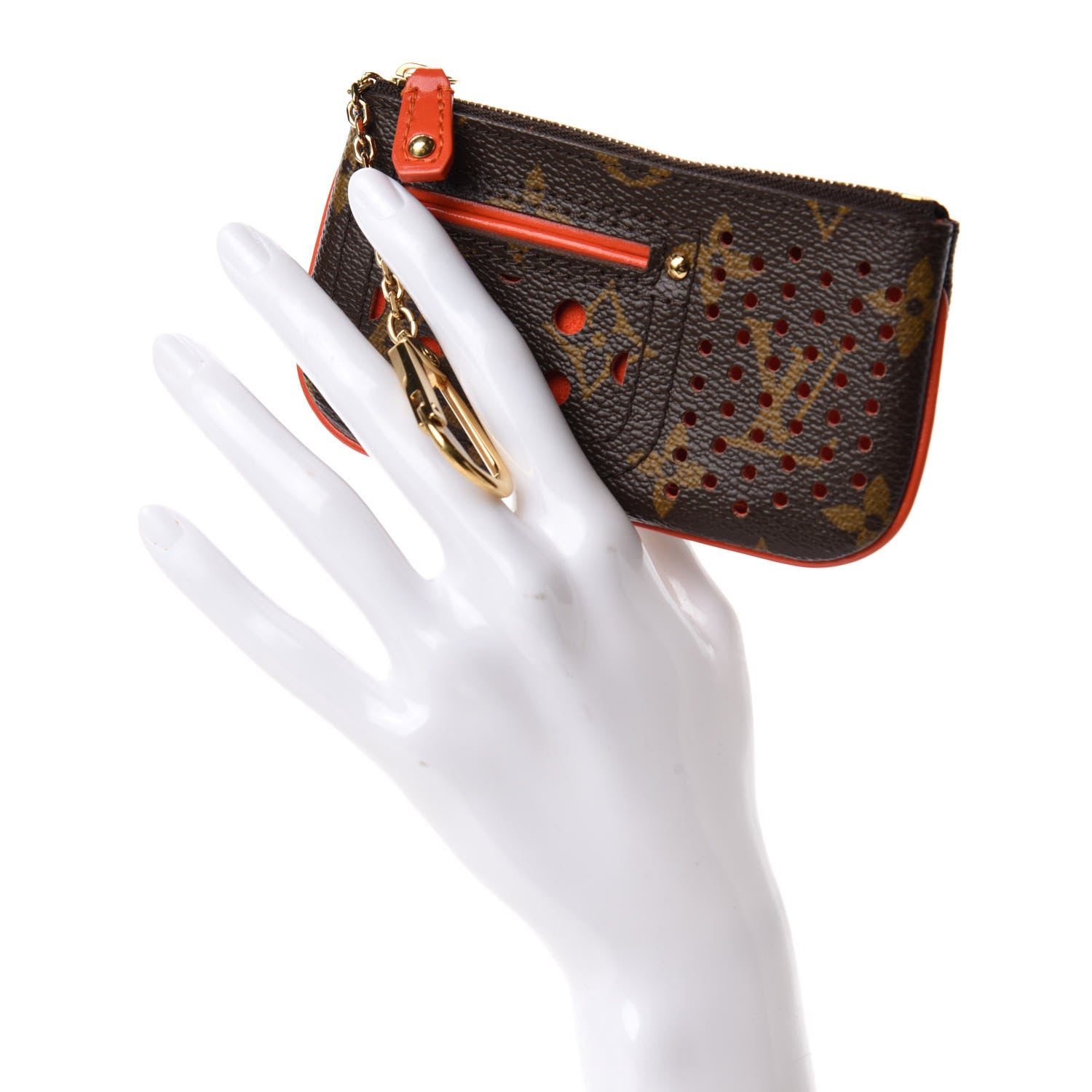 Louis Vuitton Monogram Perforated Key Pouch Orange 2 of 7