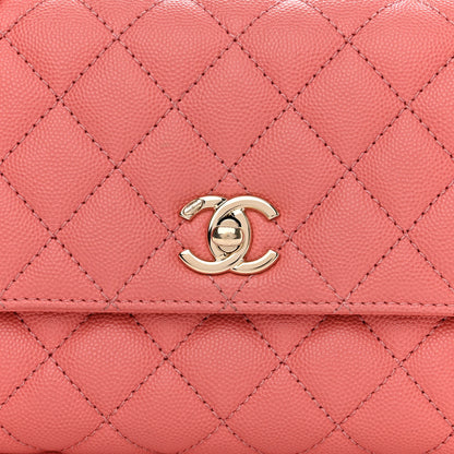 Chanel Caviar Quilted Mini Coco Handle Flap Coral 8 of 10