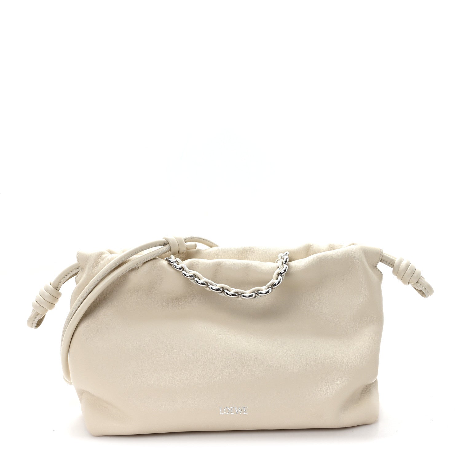 Loewe Mellow Nappa Medium Donut Chain Flamenco Knot Clutch Sea Salt 1 of 11