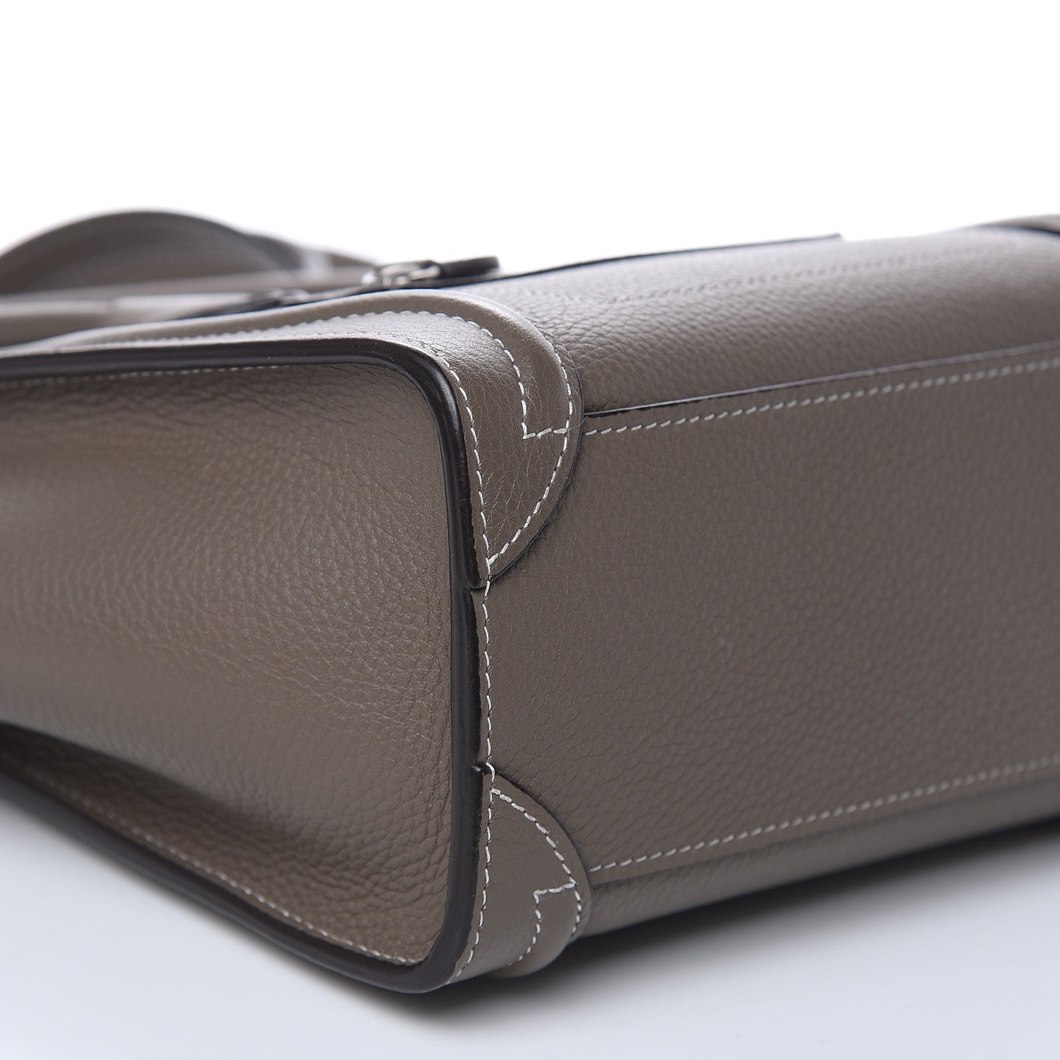 Celine Drummed Calfskin Nano Luggage Souris 9 of 11