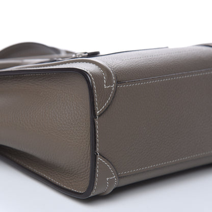 Celine Drummed Calfskin Nano Luggage Souris 9 of 11