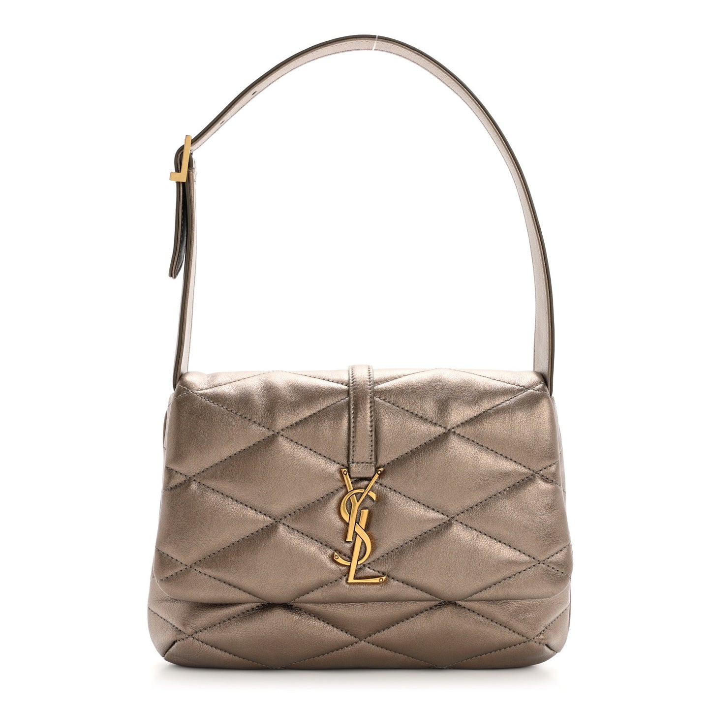 Lambskin Quilted Le 57 Diamond Shoulder Bag Piombo