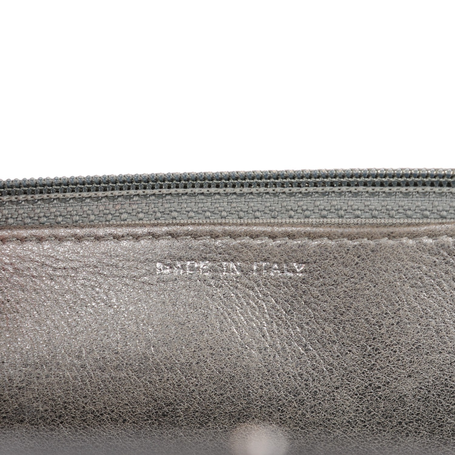 Chanel Metallic Distressed Calfskin Quilted Boy Wallet On Chain WOC Silver 7 of 8