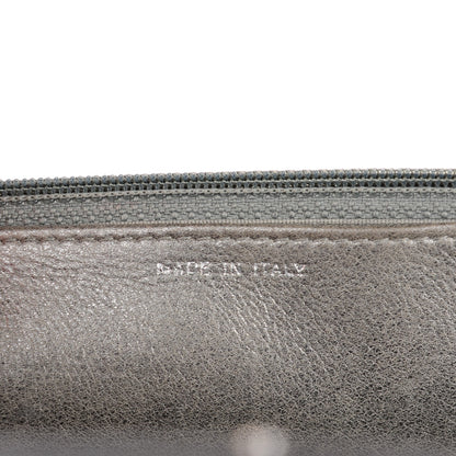 Chanel Metallic Distressed Calfskin Quilted Boy Wallet On Chain WOC Silver 7 of 8