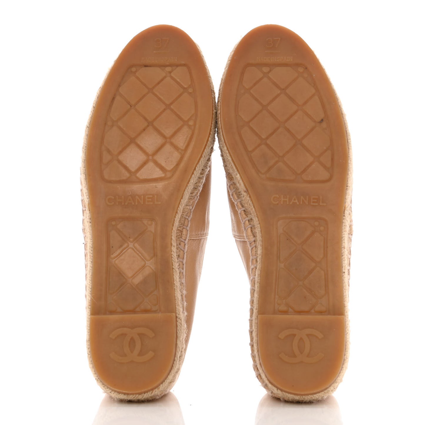 Lambskin CC Espadrilles 37 Beige Black