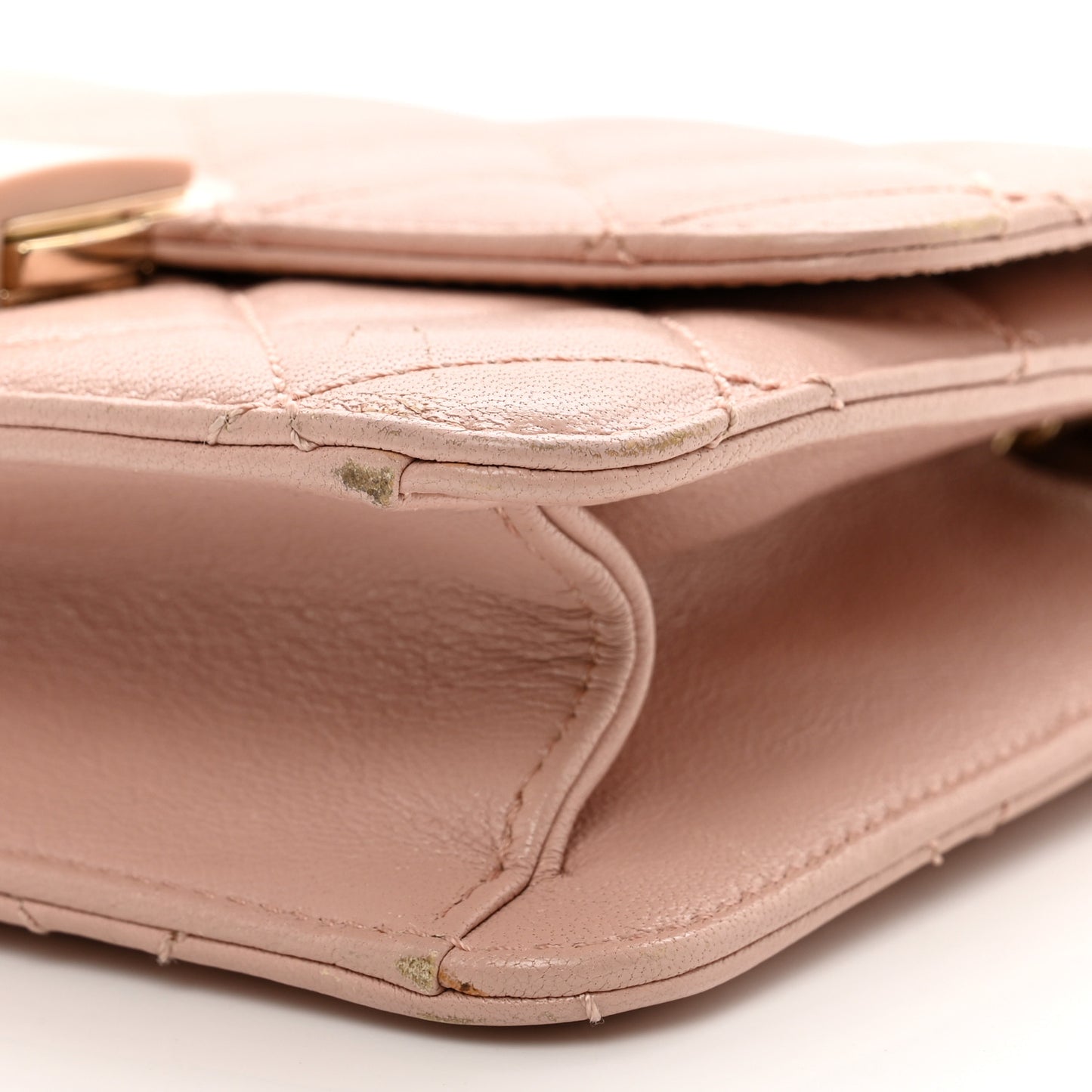 Sheepskin Quilted Mini Beauty Lock Flap Pink