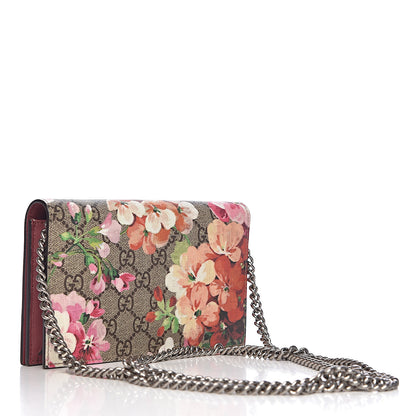 Gucci GG Supreme Monogram Blooms Chain Wallet Beige Multicolor Dry Rose 3 of 11