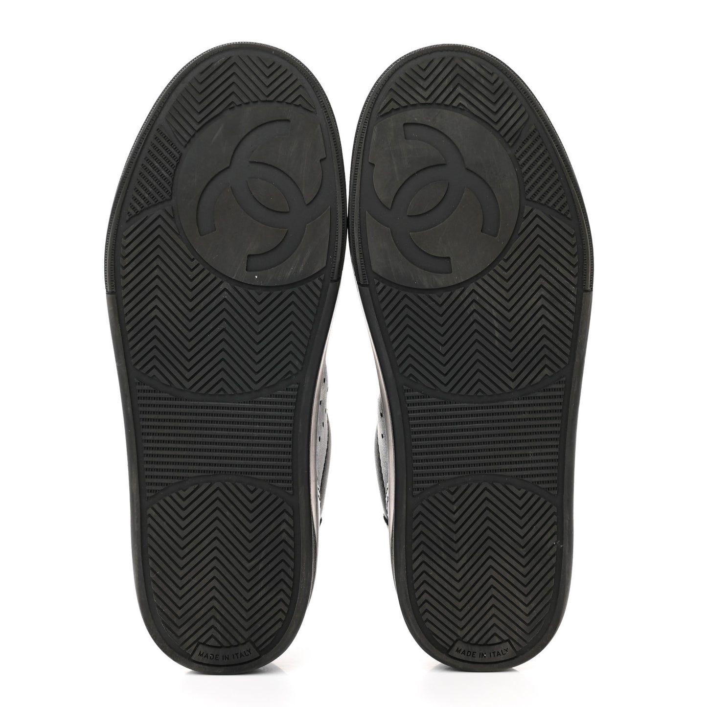 Calfskin Womens Logo Sneakers 37.5 Black