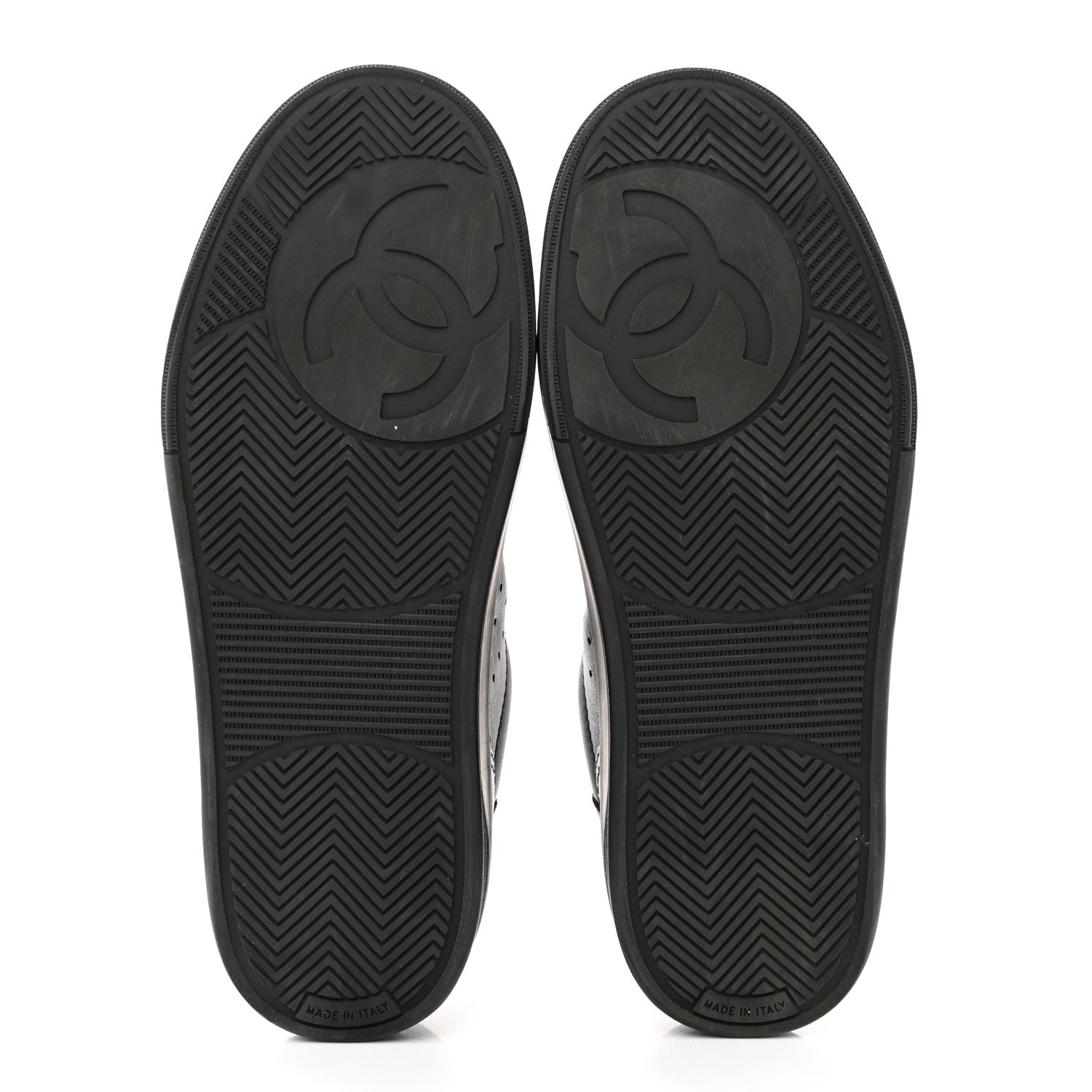 Chanel Calfskin Womens Logo Sneakers 37.5 Black 5 of 8
