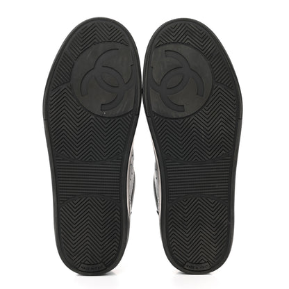 Chanel Calfskin Womens Logo Sneakers 37.5 Black 5 of 8