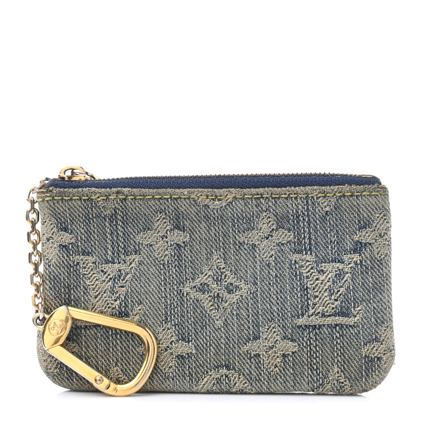 Monogram Denim Key Pouch Blue