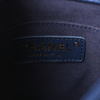 Chanel Shiny Caviar Quilted Medium Duma Pockets Drawstring Backpack Dark Blue 6 of 10
