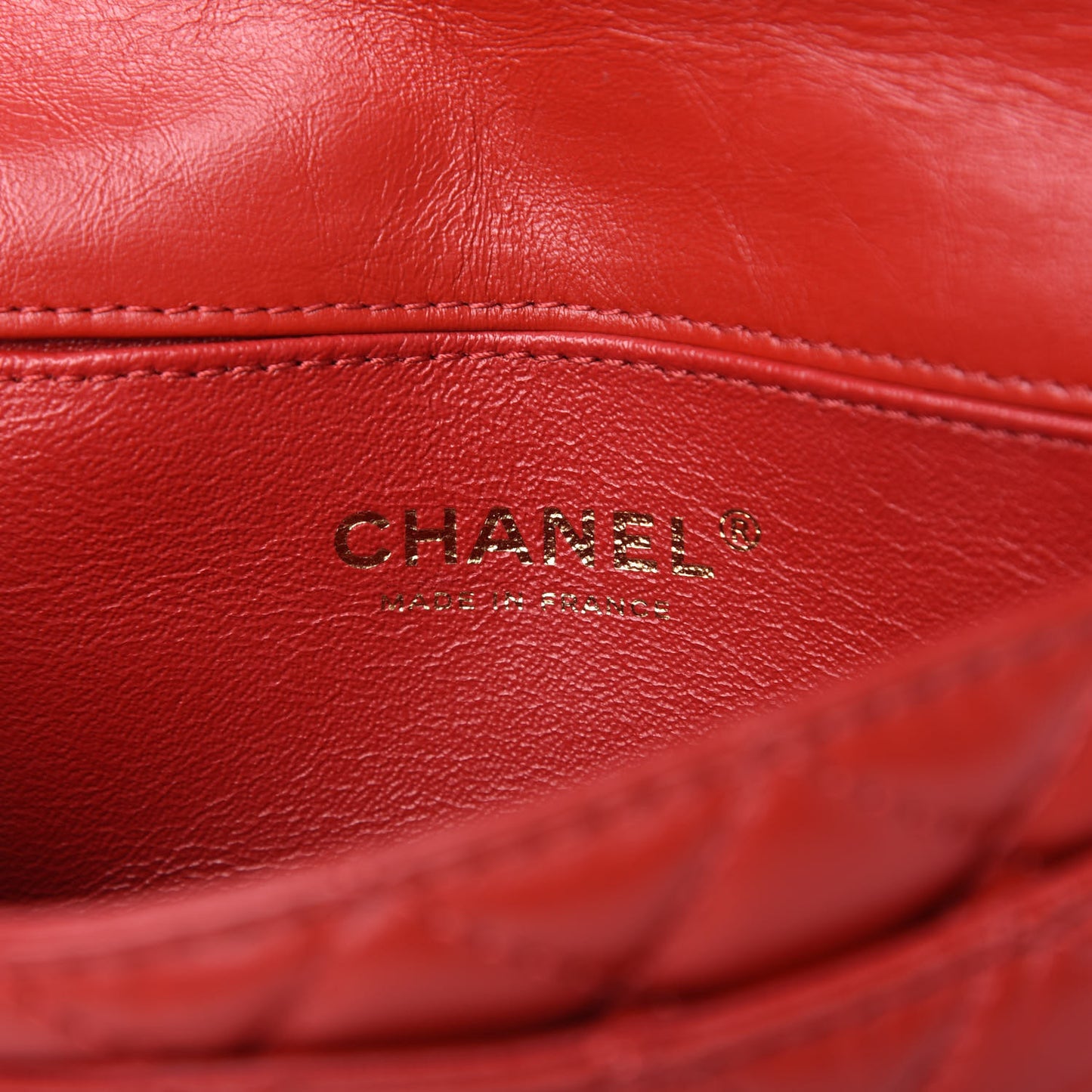 Aged Calfskin Quilted 2.55 Reissue Flap Belt Bag Red