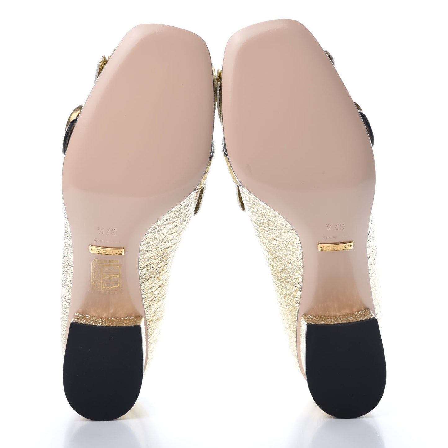 Galassia GG Marmont Fringe 50mm Loafer Pumps 37.5 Platino