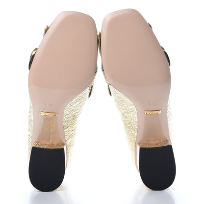 Gucci Galassia GG Marmont Fringe 50mm Loafer Pumps 37.5 Platino 5 of 9