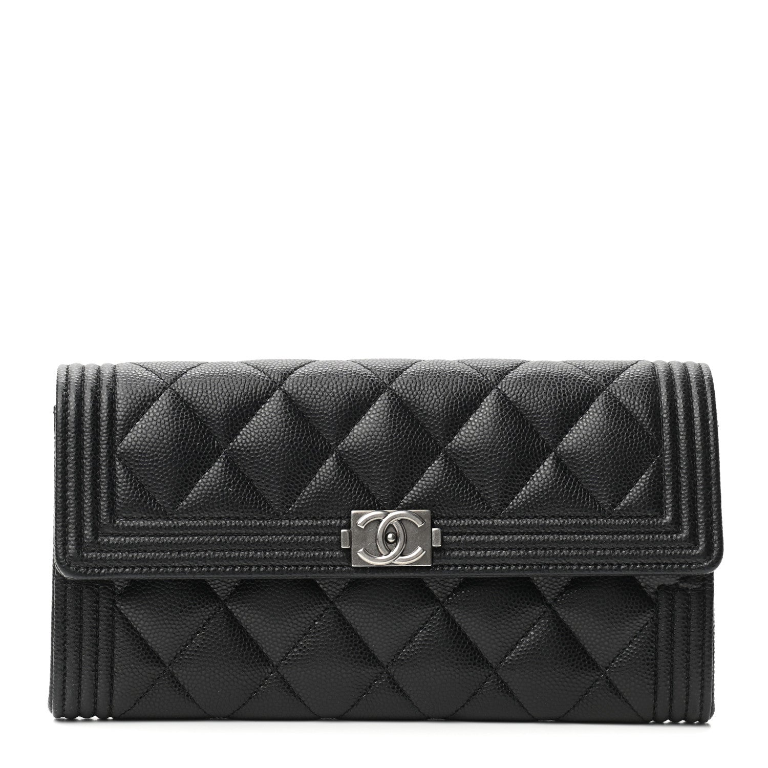 Chanel Caviar Quilted Long Boy Flap Wallet Blackaviar Quilted Boy Flap Wallet Black 1 of 8