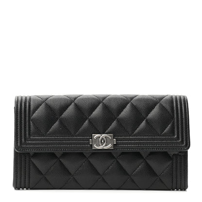 Chanel Caviar Quilted Long Boy Flap Wallet Blackaviar Quilted Boy Flap Wallet Black 1 of 8