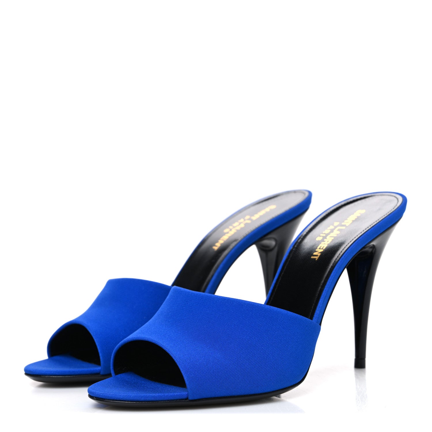 Saint Laurent Crepe De Chine Sandals 38.5 Picasso Blue 4 of 11