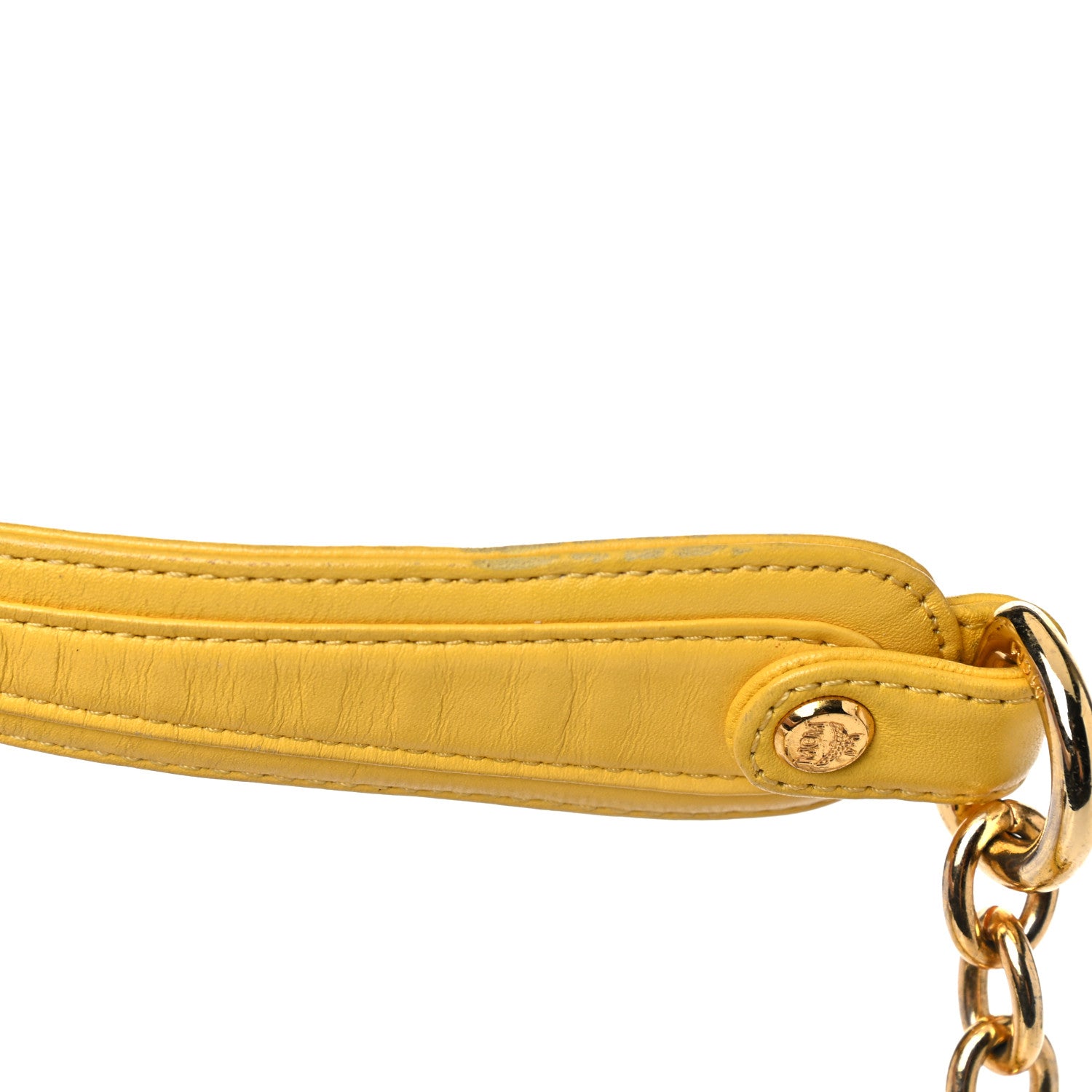 MCM Visetos Barrel Bag White Yellow 22 of 23