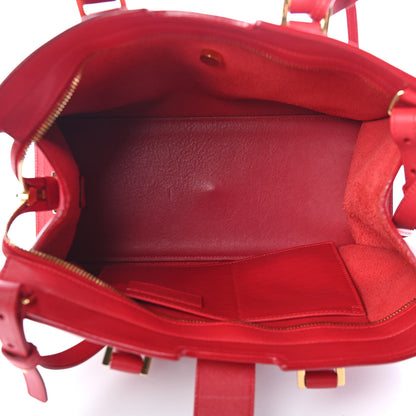 Saint Laurent Calfskin Small Monogram Cabas Lipstick Red 4 of 7